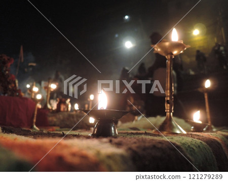 Varanasi is a city on the Ganges river in northern India that has a central place in pilgrimage, death, and mourning in the Hindu world. Varanasi is a city on the Ganges river in northern India that has a central place in pilgrimage, death, and mourning in the Hindu world. 121279289