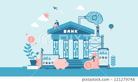BaaS（銀行即服務）向量橫幅插圖 121279748