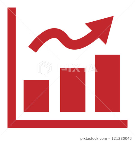 Graph icon red Graph icon red 121280043