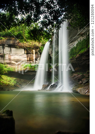 Huai Luang or Bak Teo Waterfall at Phu Chong Na Yoi National Park, Ubonratchathani Thailand. 121280094