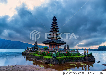 Pura Ulun Danu Beratan or Pura Bratan is a Hindu temple on a lake Beratan in Bali, Indonesia. 121280107