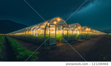 星空和乙烯基房子 121280468