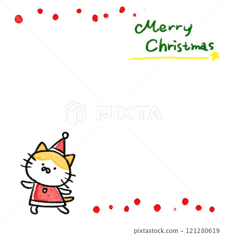 Cute cat Christmas template 121280619