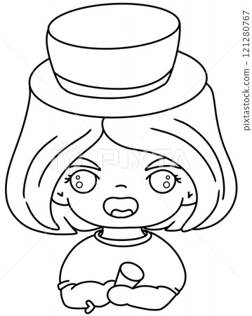 line drawing of children celebrating New Year line drawing of children celebrating New Year 121280767