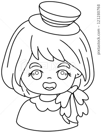 line drawing of children celebrating New Year line drawing of children celebrating New Year 121280768
