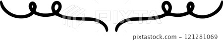 Elegant symmetrical flourish forming a decorative border on a white background adds a touch of sophistication and style to any design project Elegant symmetrical flourish forming a decorative border on a white background adds a touch of sophistication and style to any design project 121281069