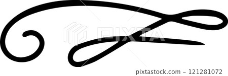Elegant flourish forming a decorative swirl with dynamic lines, creating a sense of motion and sophistication, ideal for enhancing designs with a touch of artistic flair Elegant flourish forming a decorative swirl with dynamic lines, creating a sense of motion and sophistication, ideal for enhancing designs with a touch of artistic flair 121281072