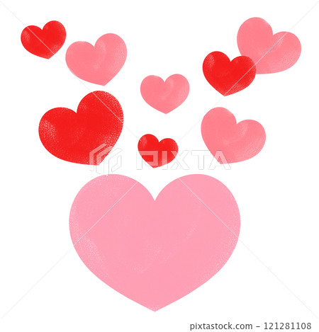 Watercolor illustration of a big heart with many smaller hearts coming out of it Watercolor illustration of a big heart with many smaller hearts coming out of it 121281108