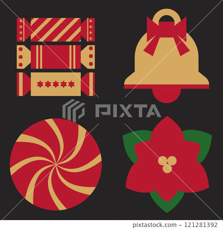Scandinavian Holiday Candy Bell Design 121281392