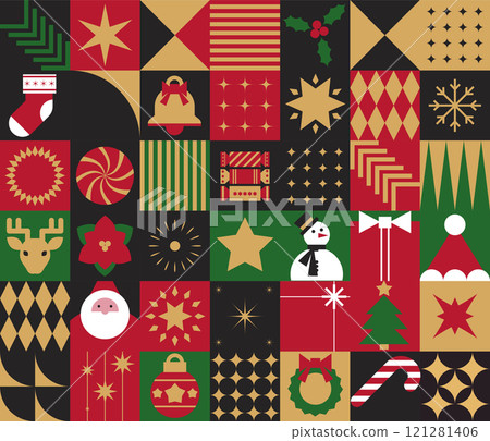 Christmas Scandinavian Geometric Elements Design Christmas Scandinavian Geometric Elements Design 121281406