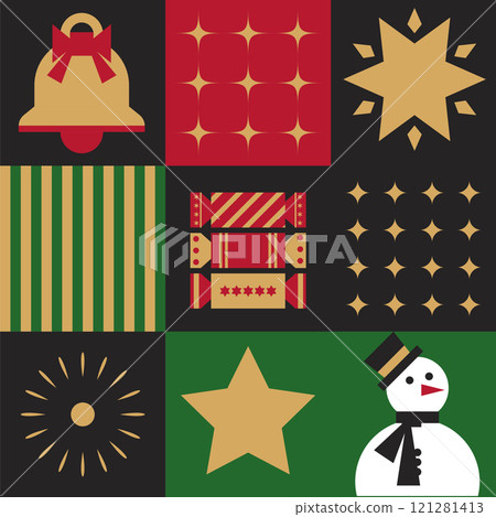 Minimalist Geometric Christmas Pattern Design 121281413
