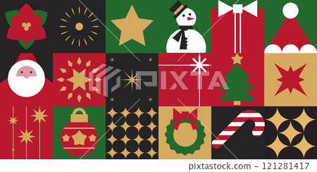 Scandinavian Snowman Christmas Holiday Design 121281417