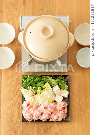 Enjoy pork shabu-shabu at home 121281617