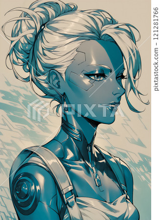 Futuristic woman "AI generated image" 121281766