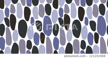 Simple seamless pattern of blue and black rocks 121281988