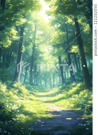 Bright forest path 121282050