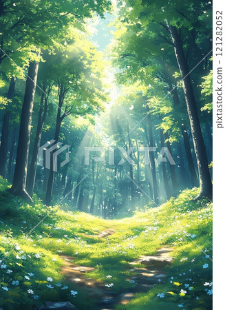 Bright forest path 121282052