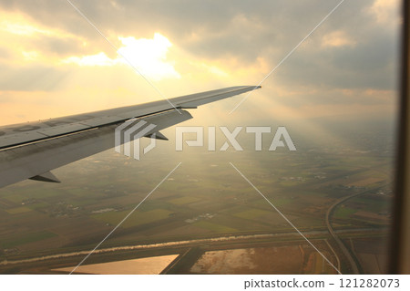 Landscape seen from an airplane 121282073