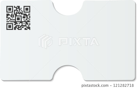 Blank white card featuring a QR code and rounded corners, providing ample space for customizing with unique designs. Ideal for various marketing and promotional needs Blank white card featuring a QR code and rounded corners, providing ample space for customizing with unique designs. Ideal for various marketing and promotional needs 121282718