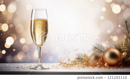AI image: Sparkling background and champagne 121283118