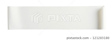 Wide blank paper banner with smooth texture, rolled edge on one side, light cream white color, perfect for text space, mockups, graphic design, advertising, minimalistic background Wide blank paper banner with smooth texture, rolled edge on one side, light cream white color, perfect for text space, mockups, graphic design, advertising, minimalistic background 121283180