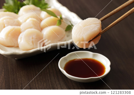 北海道鄂霍次克產扇貝生魚片 121283308