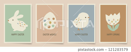 Easter greeting card set 121283579