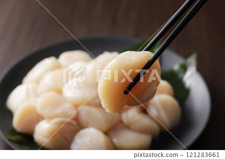 盤子裡的北海道扇貝 121283661