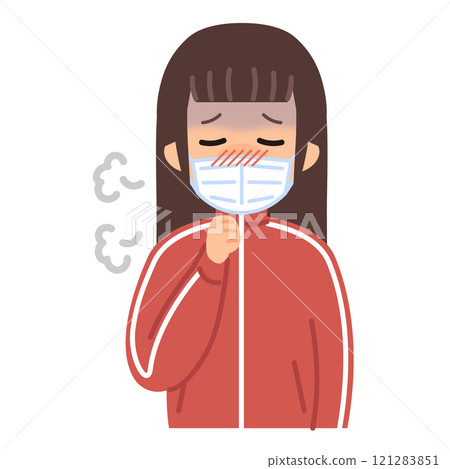 Illustration of a woman with poor physical condition Illustration of a woman with poor physical condition 121283851