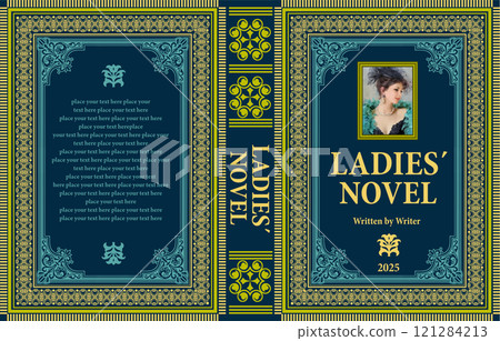 Book cover design featuring a woman wearing jewelry, perfect for historical romance or fiction novels 121284213