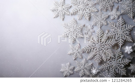 [AI影像]白色漸變背景上的雪花 121284265