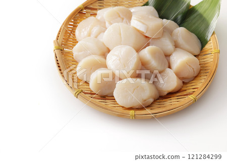 干貝 扇貝 生魚片 121284299