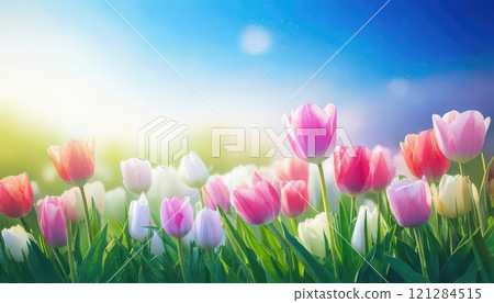 《AI image》Spring tulip fields 121284515