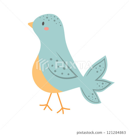 Cute bird. Cartoon character isolated on white background. Cute bird. Cartoon character isolated on white background. 121284863