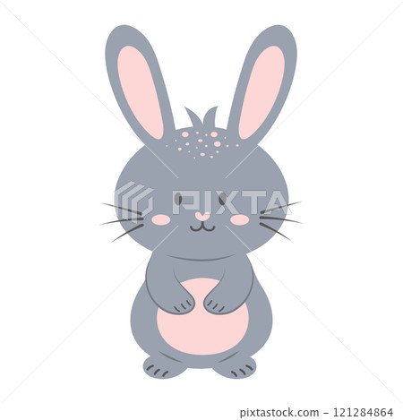 Cute rabbit. Cartoon forest character isolated on white background. Cute rabbit. Cartoon forest character isolated on white background. 121284864