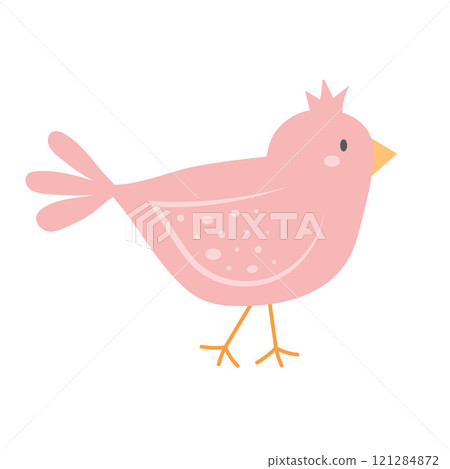 Cute bird. Cartoon character isolated on white background. Cute bird. Cartoon character isolated on white background. 121284872