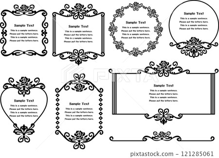 復古書法風格相框素材58<玫瑰> 復古書法風格相框素材58<玫瑰> 121285061