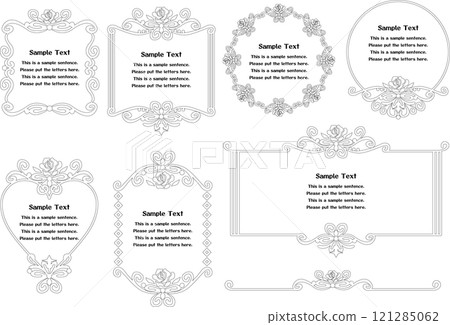 Vintage calligraphy style frame material 59 (58 rose line drawing) Vintage calligraphy style frame material 59 (58 rose line drawing) 121285062