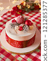 Christmas cake with glitter decorations 121285377