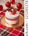 Christmas cake with glitter decorations 121285378