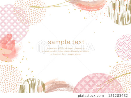 粉紅色日本圖案框架 粉紅色日本圖案框架 121285482