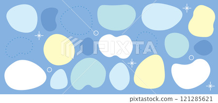 Shapes Blue background Abstract shapes Circle set Shapes Blue background Abstract shapes Circle set 121285621