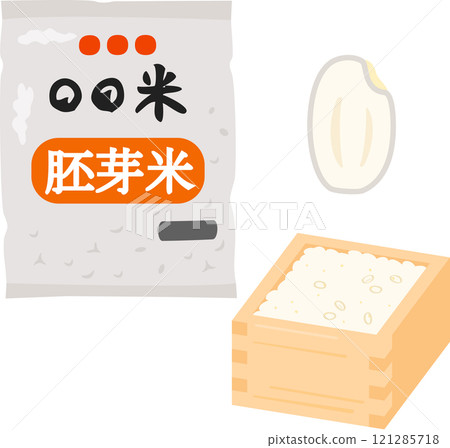 袋裝胚芽米和放大米的變形圖解 袋裝胚芽米和放大米的變形圖解 121285718