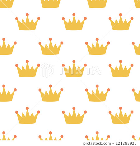 Seamless Pattern with crown of kings, princes, monarchs and queens. Flat vector illustration. 121285923