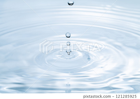 Drops of water falling on the surface of the water. Drops of water falling on the surface of the water. 121285925