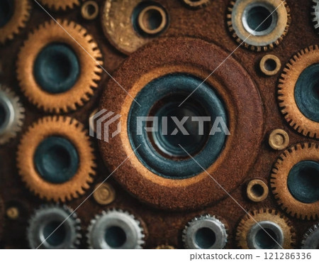 abstract background of textured circles 121286336