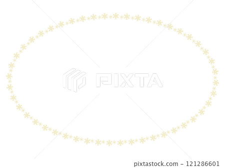 Gold snowflake line oval frame Gold snowflake line oval frame 121286601