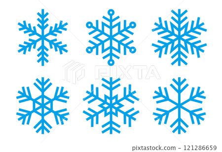 Snowflake icon simple light blue set Snowflake icon simple light blue set 121286659