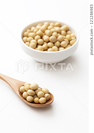 Soybean on white background 121286983