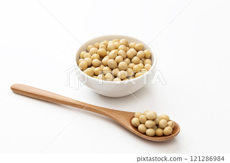 Soybean on white background 121286984